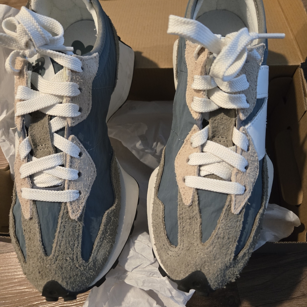 New Balance Blue and Gray Sneakers with Chunky Design